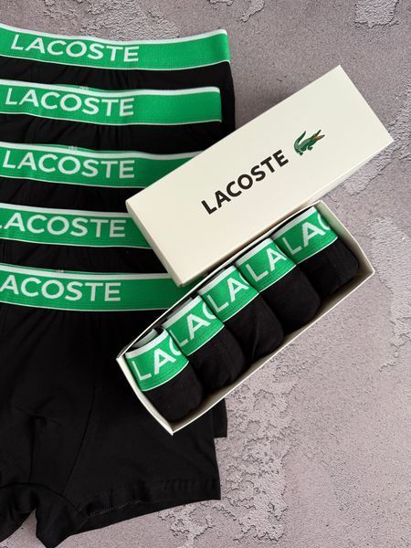 Чоловічі труси Lacoste (Лакост) Набір з 5 штук | Набір Чоловічої нижньої білизни - (бавовняні) MTT-0000009 фото