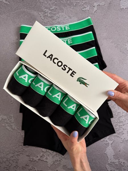 Чоловічі труси Lacoste (Лакост) Набір з 5 штук | Набір Чоловічої нижньої білизни - (бавовняні) MTT-0000009 фото