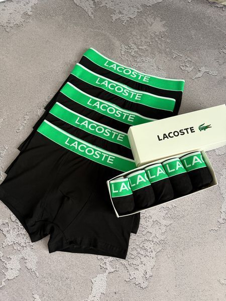 Чоловічі труси Lacoste (Лакост) Набір з 5 штук | Набір Чоловічої нижньої білизни - (бавовняні) MTT-0000009 фото