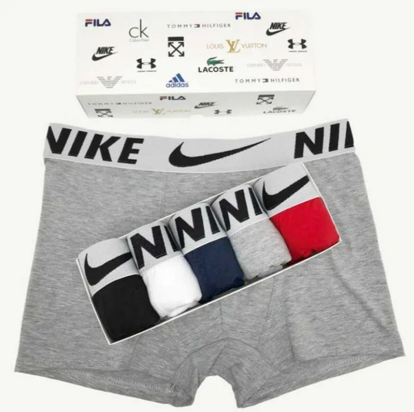 Мужские трусы Nike (Найк) Набор из 5 штук | Набор Мужского нижнего белья - (хлопковые) MT-0000075 фото