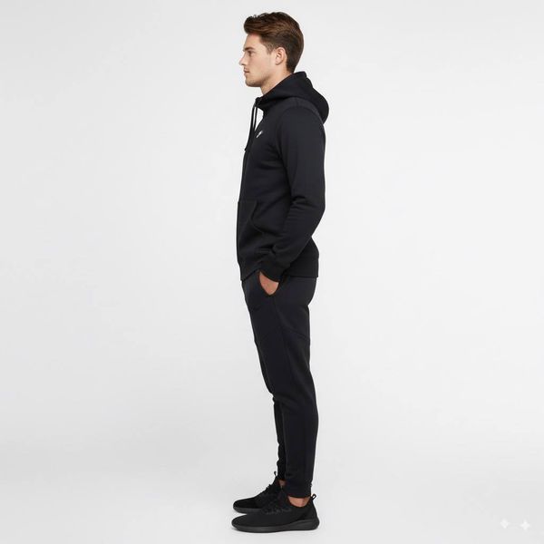Мужской Спортивный костюм (Демисезонный Турция) Nike (Найк) Кофта и штаны - Чёрный SPKT-0000012 фото