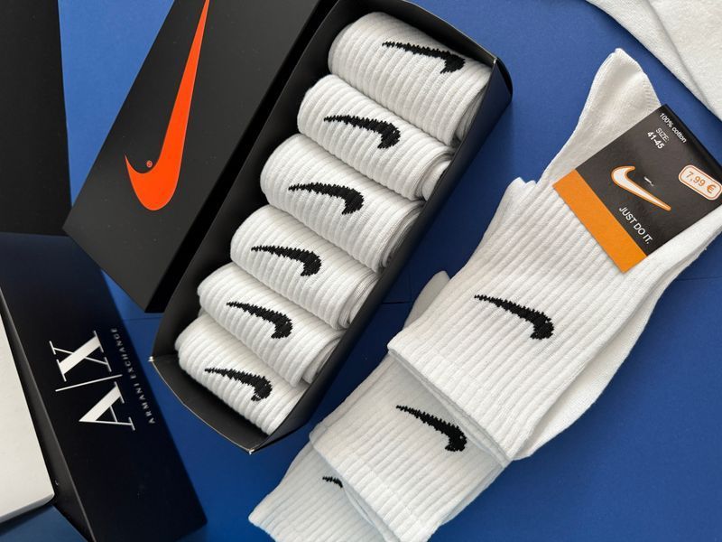 Шкарпетки Чоловічі Nike (Найк) Високі - Білі - комплект 6 пар NM-0000014 фото