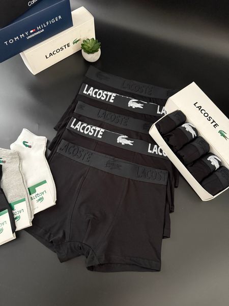 Чоловічі труси Lacoste (Лакост) Набір з 5 штук | Набір Чоловічої нижньої білизни - (бавовняні) MTT-0000014 фото