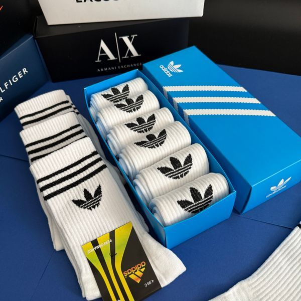 Носки Мужские Adidas (Адидас) Высокие - Белые - комплект 6 пар NM-0000017 фото