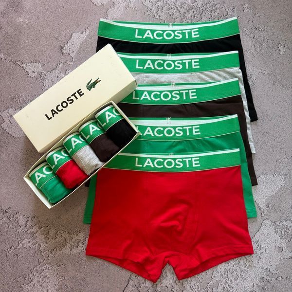 Чоловічі труси Lacoste (Лакост) Набір з 5 штук | Набір Чоловічої нижньої білизни - (бавовняні) MT-0000097 фото