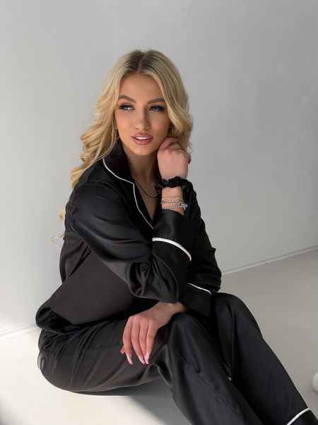 Піжама Victoria's Secret (Вікторія Сікрет) Сорочка і штани - Чорна PJ-000004 фото